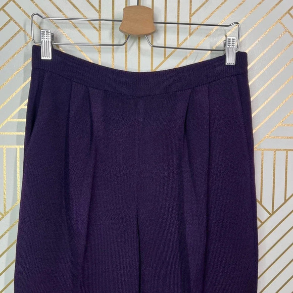 St. John Santana Knit Pleated Pants in‎ Purple Size US 2 - Picture 2 of 10